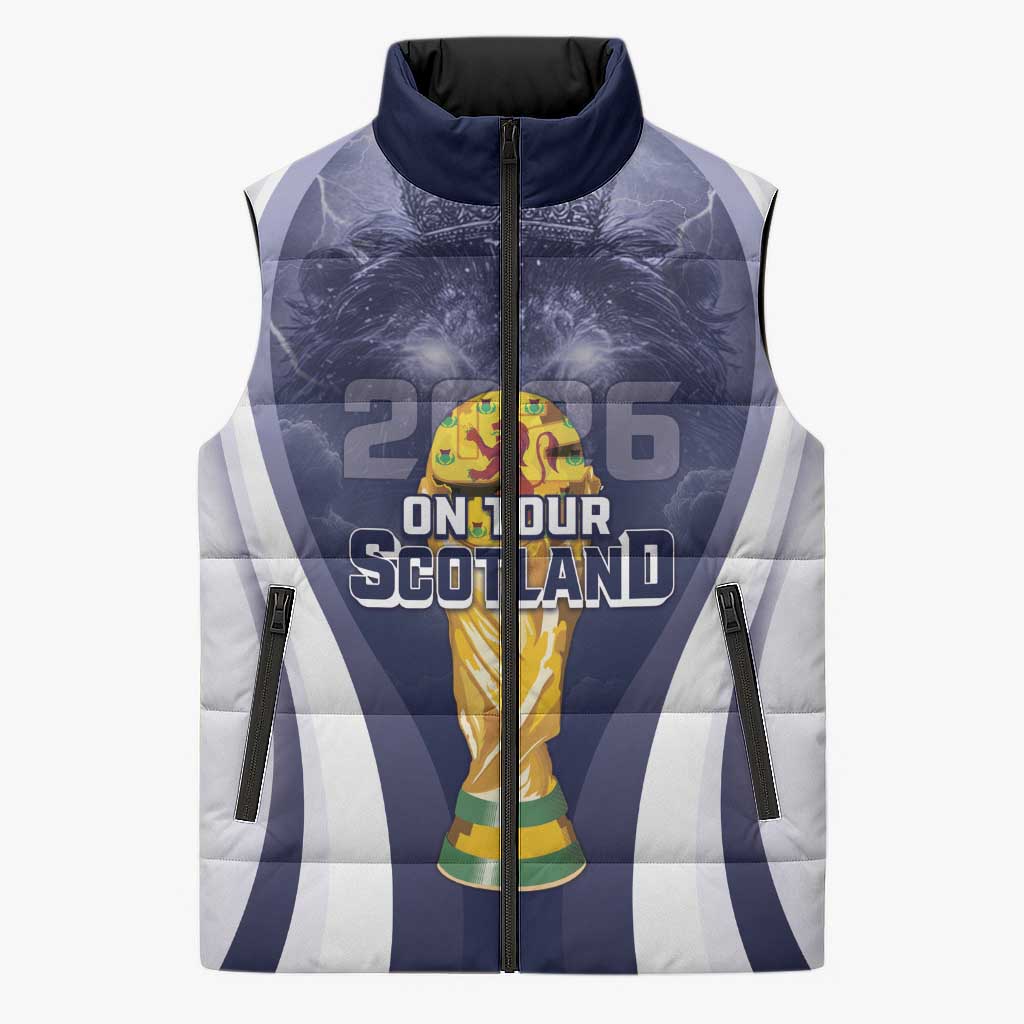 Custom Scotland Football 2026 Sleeveless Puffer Jacket Scotland On Tour Trophy Style - Wonder Print Shop