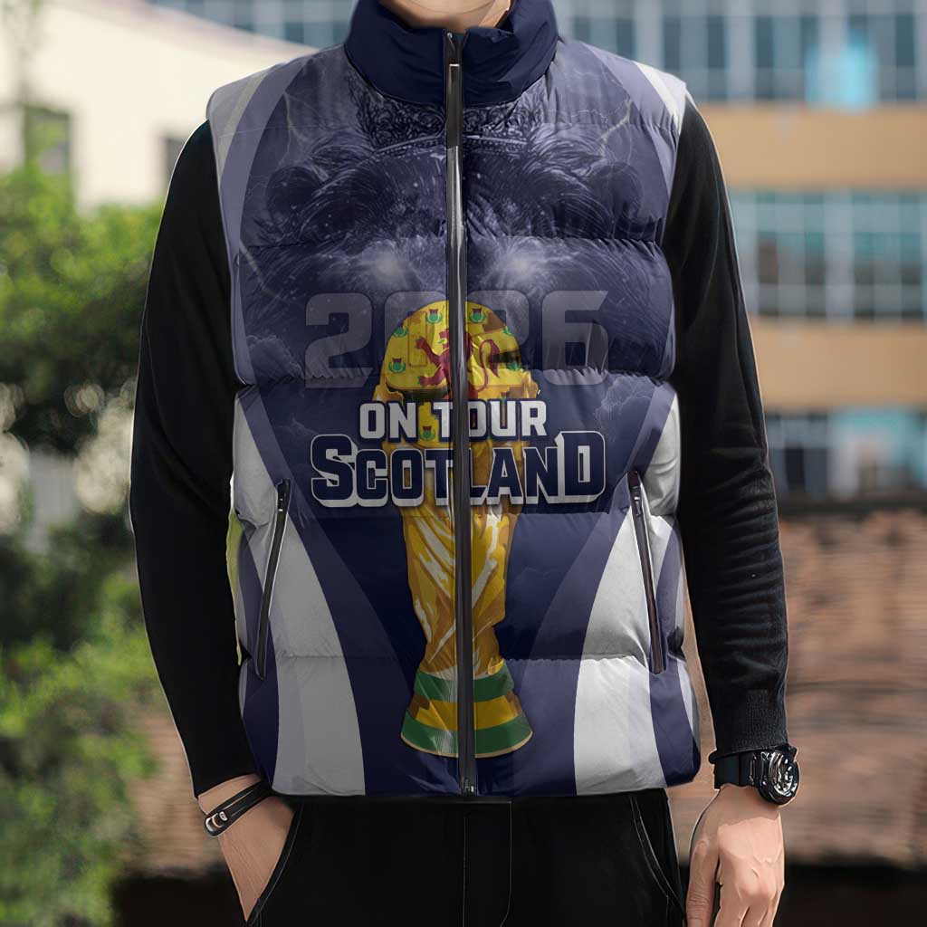 Custom Scotland Football 2026 Sleeveless Puffer Jacket Scotland On Tour Trophy Style - Wonder Print Shop