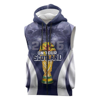 Custom Scotland Football 2026 Sleeveless Zip Hoodie Scotland On Tour Trophy Style - Wonder Print Shop