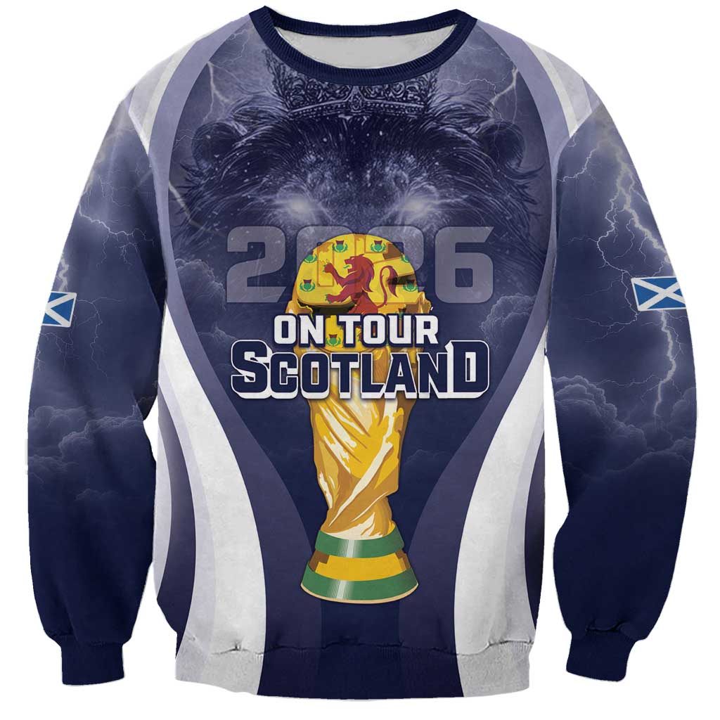 Custom Scotland Football 2026 Sweatshirt Scotland On Tour Trophy Style - Wonder Print Shop