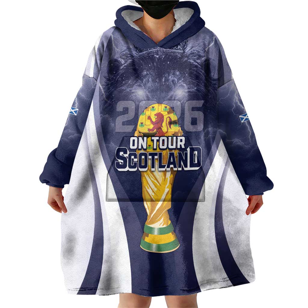 Custom Scotland Football 2026 Wearable Blanket Hoodie Scotland On Tour Trophy Style - Wonder Print Shop