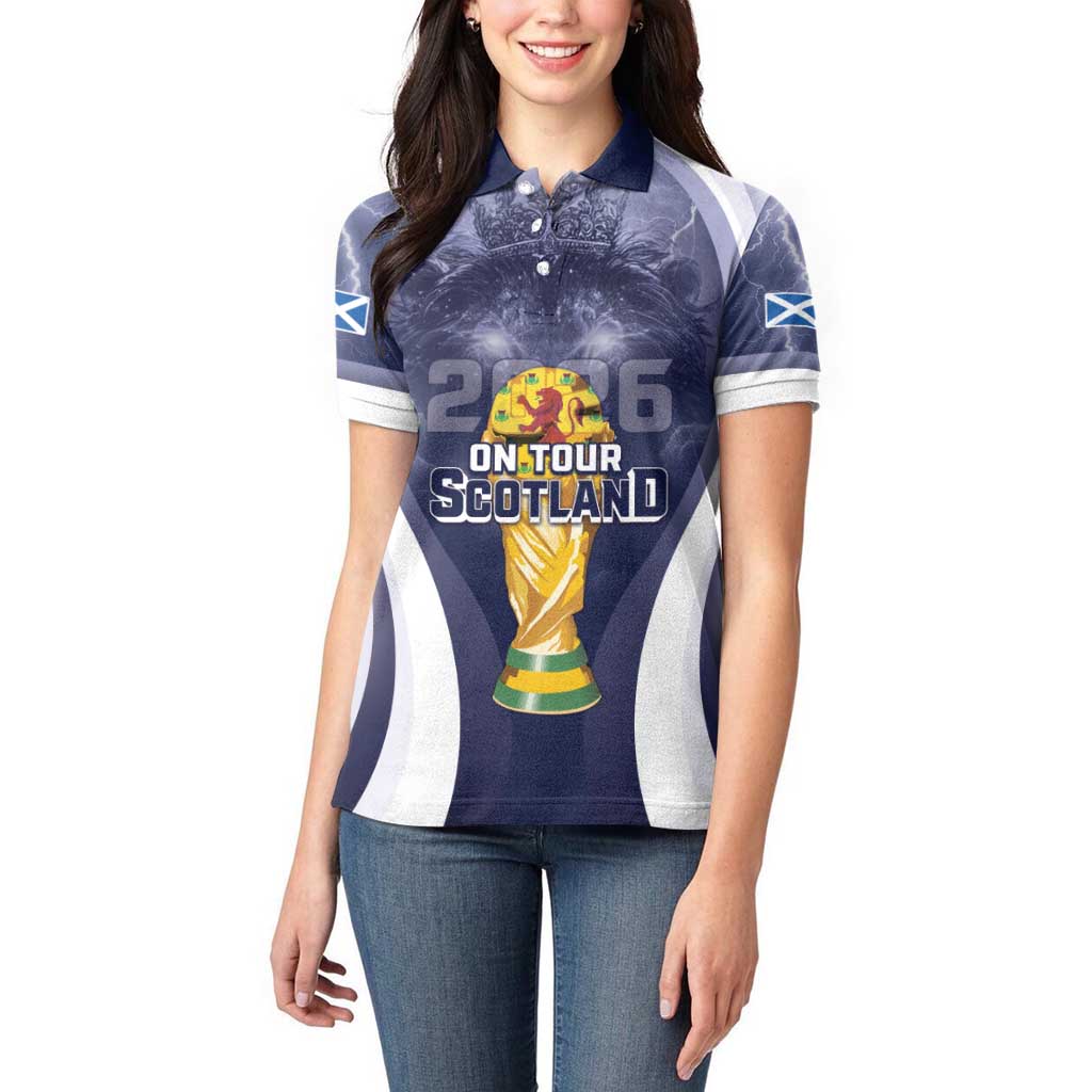 Custom Scotland Football 2026 Women Polo Shirt Scotland On Tour Trophy Style - Wonder Print Shop