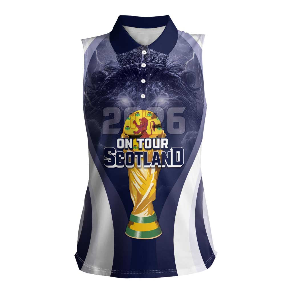 Custom Scotland Football 2026 Women Sleeveless Polo Shirt Scotland On Tour Trophy Style - Wonder Print Shop