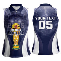 Custom Scotland Football 2026 Women Sleeveless Polo Shirt Scotland On Tour Trophy Style - Wonder Print Shop