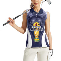Custom Scotland Football 2026 Women Sleeveless Polo Shirt Scotland On Tour Trophy Style - Wonder Print Shop