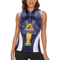 Custom Scotland Football 2026 Women Sleeveless Polo Shirt Scotland On Tour Trophy Style - Wonder Print Shop