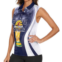 Custom Scotland Football 2026 Women Sleeveless Polo Shirt Scotland On Tour Trophy Style - Wonder Print Shop