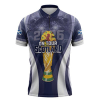 Custom Scotland Football 2026 Zipper Polo Shirt Scotland On Tour Trophy Style - Wonder Print Shop