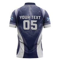Custom Scotland Football 2026 Zipper Polo Shirt Scotland On Tour Trophy Style - Wonder Print Shop