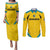 Custom Bahamas Football Couples Matching Puletasi and Long Sleeve Button Shirt Go Champions Baha Boyz