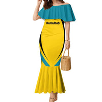 Custom Bahamas Football Family Matching Mermaid Dress and Hawaiian Shirt Go Champions Baha Boyz