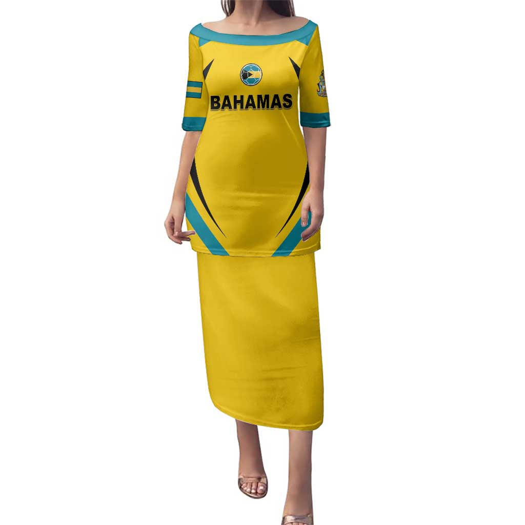 Custom Bahamas Football Family Matching Puletasi and Hawaiian Shirt Go Champions Baha Boyz