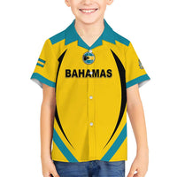 Custom Bahamas Football Family Matching Short Sleeve Bodycon Dress and Hawaiian Shirt Go Champions Baha Boyz