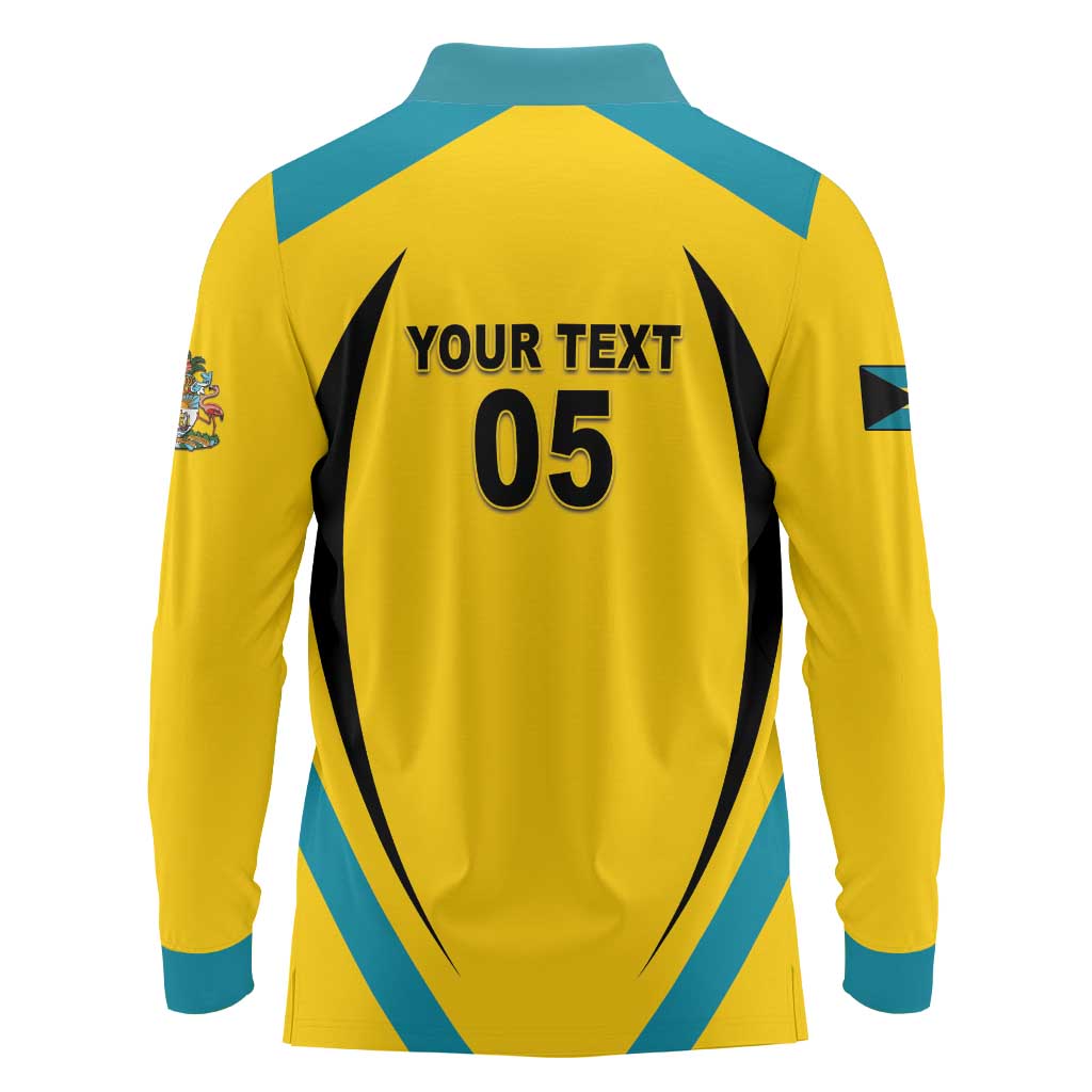 Custom Bahamas Football Long Sleeve Polo Shirt Go Champions Baha Boyz