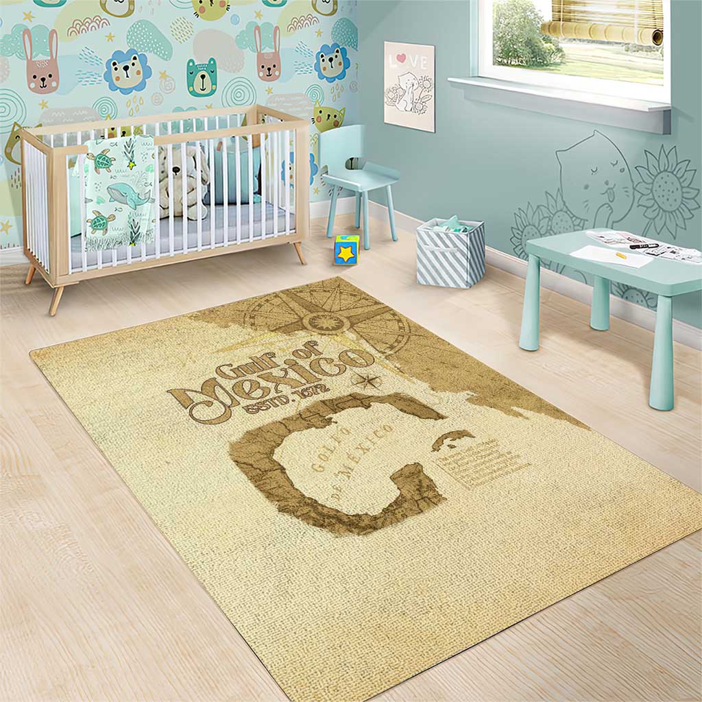 Gulf Of Mexico Estd 1672 Area Rug Vintage Style