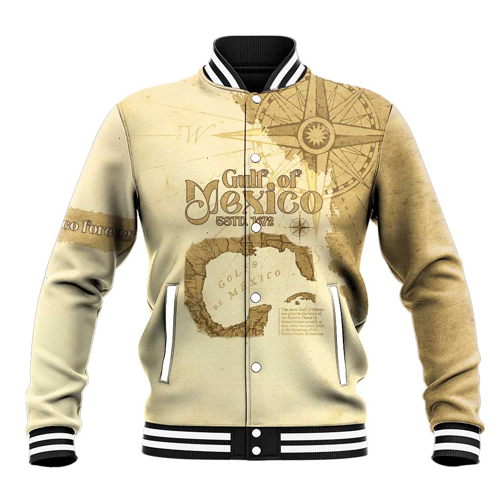 Gulf Of Mexico Estd 1672 Baseball Jacket Vintage Style