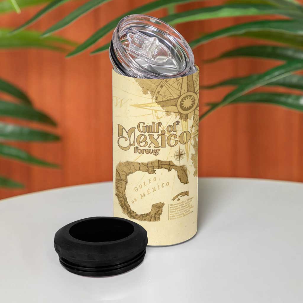 Gulf Of Mexico Estd 1672 4 in 1 Can Cooler Tumbler Vintage Style