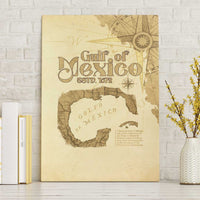 Gulf Of Mexico Estd 1672 Canvas Wall Art Vintage Style