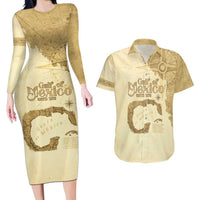 Gulf Of Mexico Estd 1672 Couples Matching Long Sleeve Bodycon Dress and Hawaiian Shirt Vintage Style