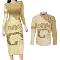 Gulf Of Mexico Estd 1672 Couples Matching Long Sleeve Bodycon Dress and Long Sleeve Button Shirt Vintage Style
