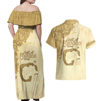 Gulf Of Mexico Estd 1672 Couples Matching Off Shoulder Maxi Dress and Hawaiian Shirt Vintage Style