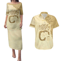 Gulf Of Mexico Estd 1672 Couples Matching Puletasi and Hawaiian Shirt Vintage Style