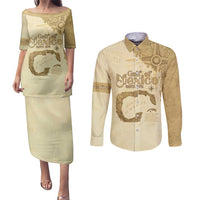 Gulf Of Mexico Estd 1672 Couples Matching Puletasi and Long Sleeve Button Shirt Vintage Style