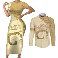 Gulf Of Mexico Estd 1672 Couples Matching Short Sleeve Bodycon Dress and Long Sleeve Button Shirt Vintage Style