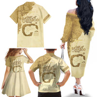 Gulf Of Mexico Estd 1672 Family Matching Off The Shoulder Long Sleeve Dress and Hawaiian Shirt Vintage Style