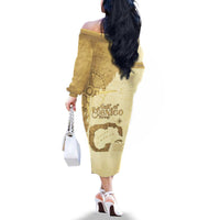 Gulf Of Mexico Estd 1672 Family Matching Off The Shoulder Long Sleeve Dress and Hawaiian Shirt Vintage Style