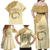Gulf Of Mexico Estd 1672 Family Matching Off Shoulder Maxi Dress and Hawaiian Shirt Vintage Style