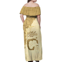 Gulf Of Mexico Estd 1672 Family Matching Off Shoulder Maxi Dress and Hawaiian Shirt Vintage Style
