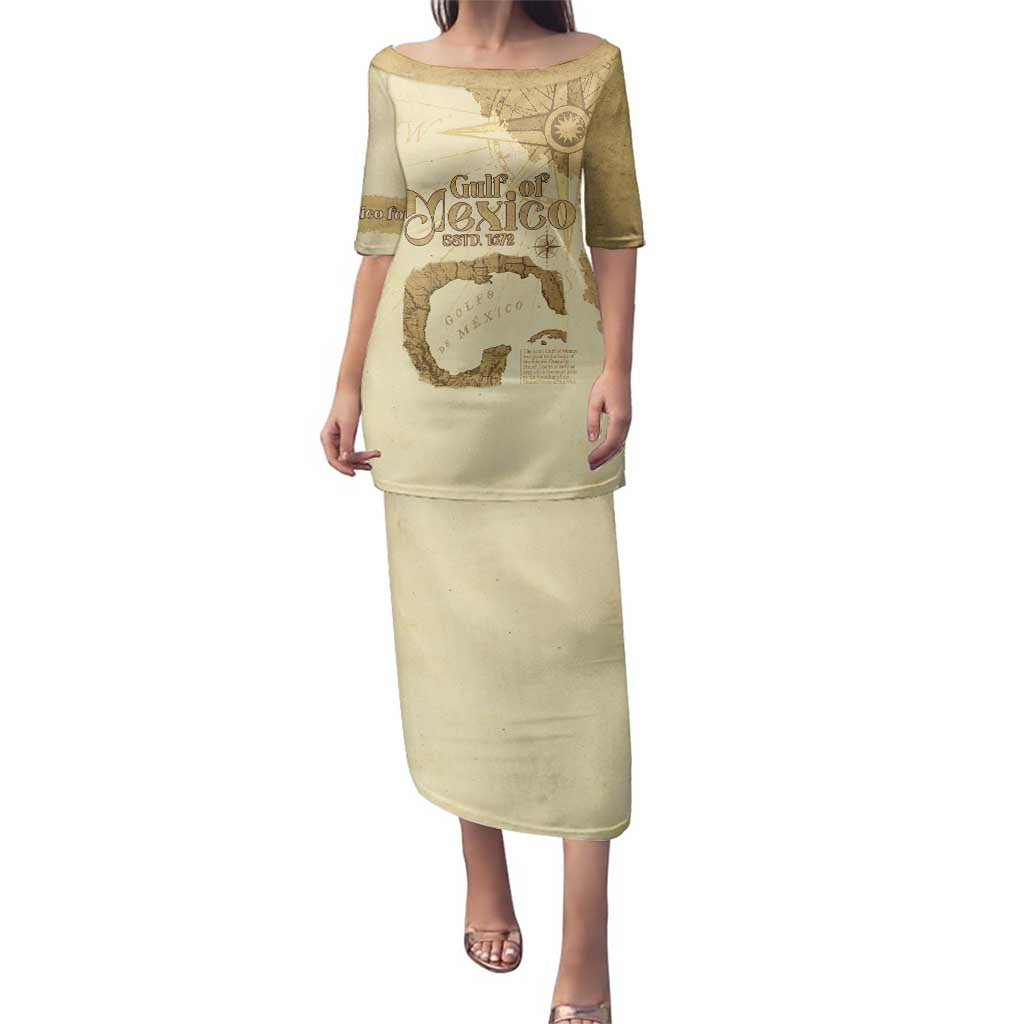 Gulf Of Mexico Estd 1672 Family Matching Puletasi and Hawaiian Shirt Vintage Style