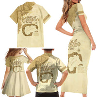 Gulf Of Mexico Estd 1672 Family Matching Short Sleeve Bodycon Dress and Hawaiian Shirt Vintage Style