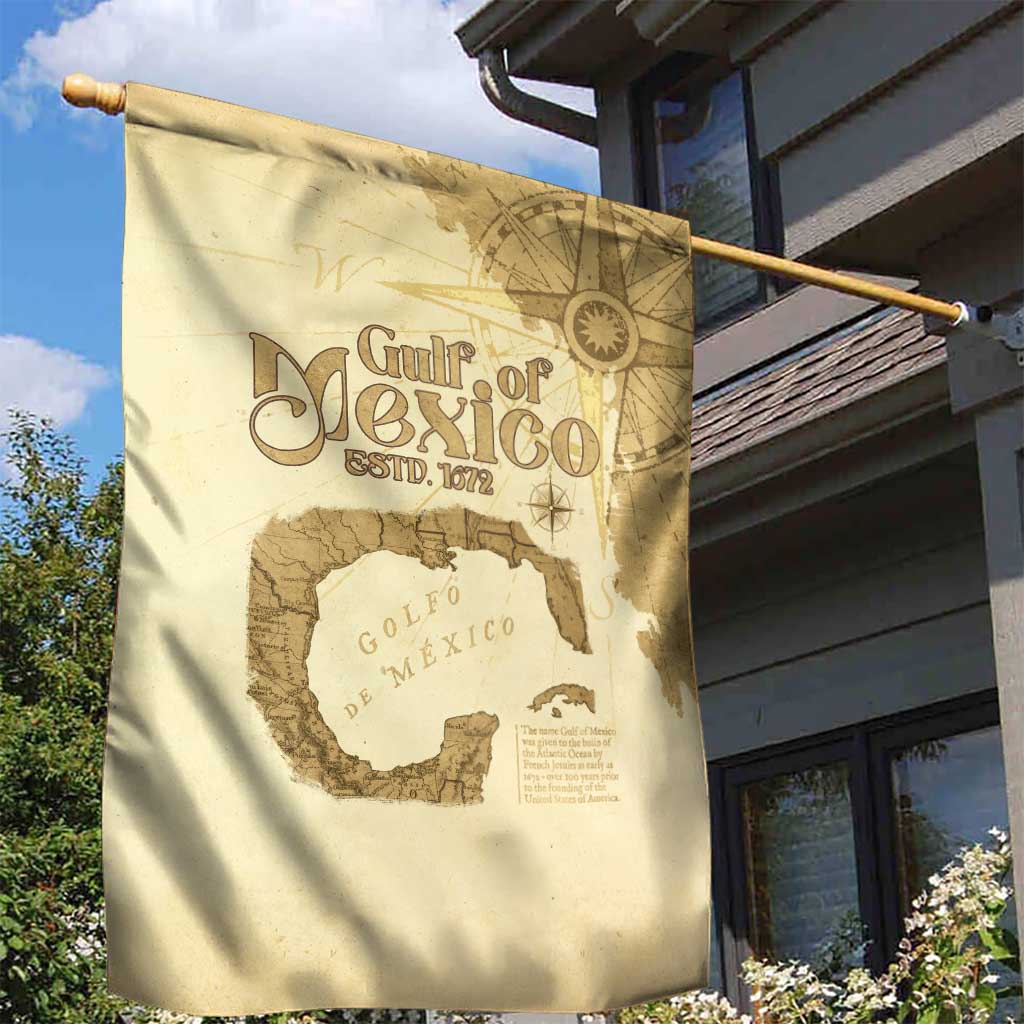 Gulf Of Mexico Estd 1672 Garden Flag Vintage Style