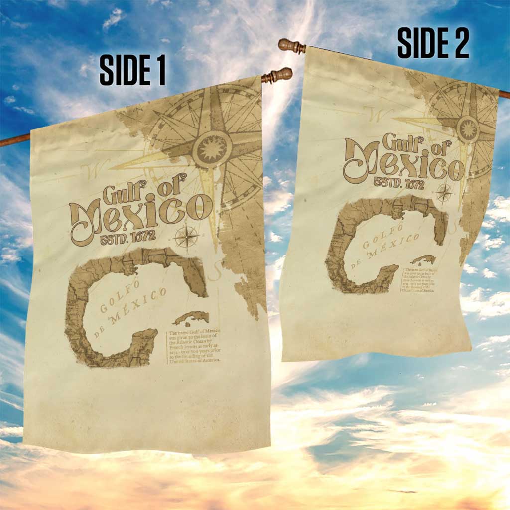 Gulf Of Mexico Estd 1672 Garden Flag Vintage Style