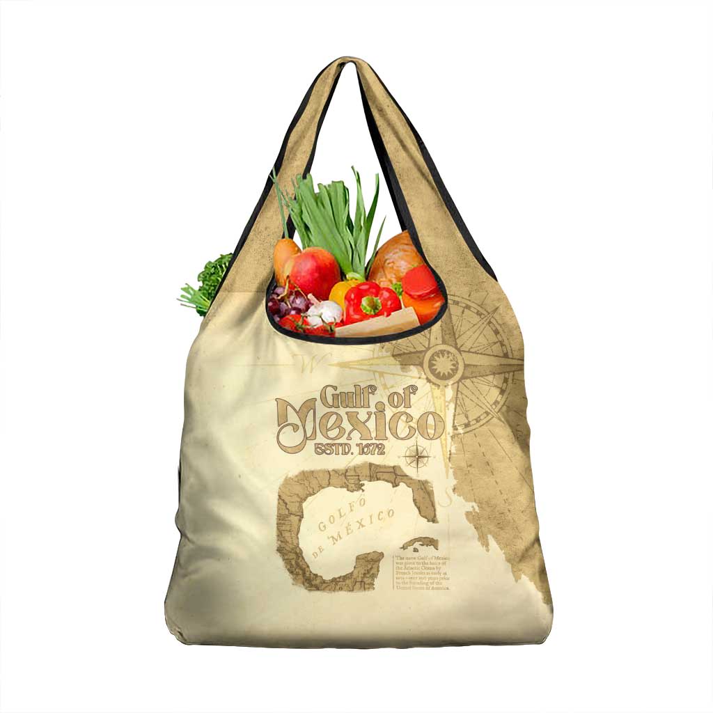 Gulf Of Mexico Estd 1672 Grocery Bag Vintage Style