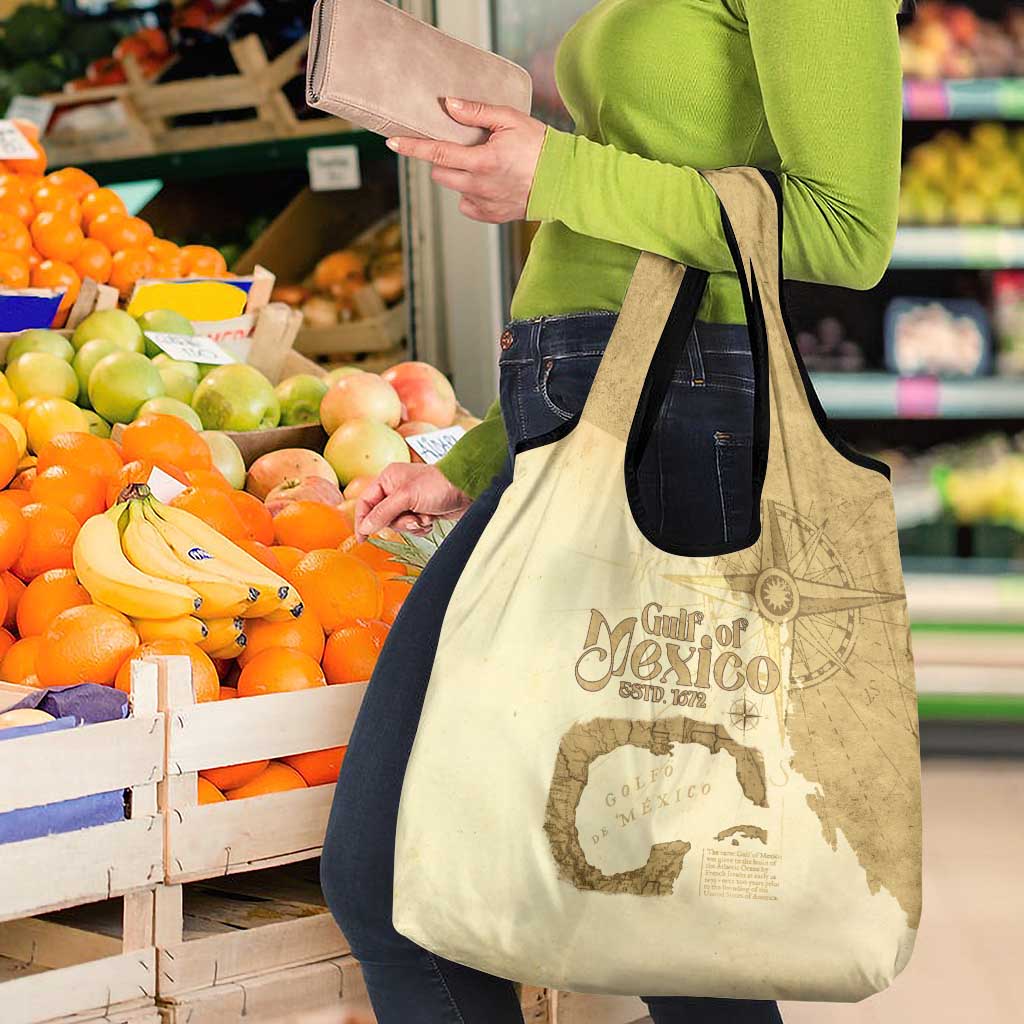 Gulf Of Mexico Estd 1672 Grocery Bag Vintage Style