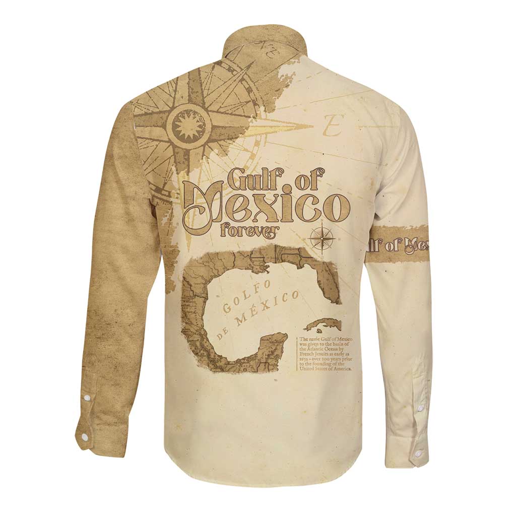 Gulf Of Mexico Estd 1672 Long Sleeve Button Shirt Vintage Style