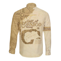 Gulf Of Mexico Estd 1672 Long Sleeve Button Shirt Vintage Style