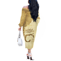 Gulf Of Mexico Estd 1672 Off The Shoulder Long Sleeve Dress Vintage Style