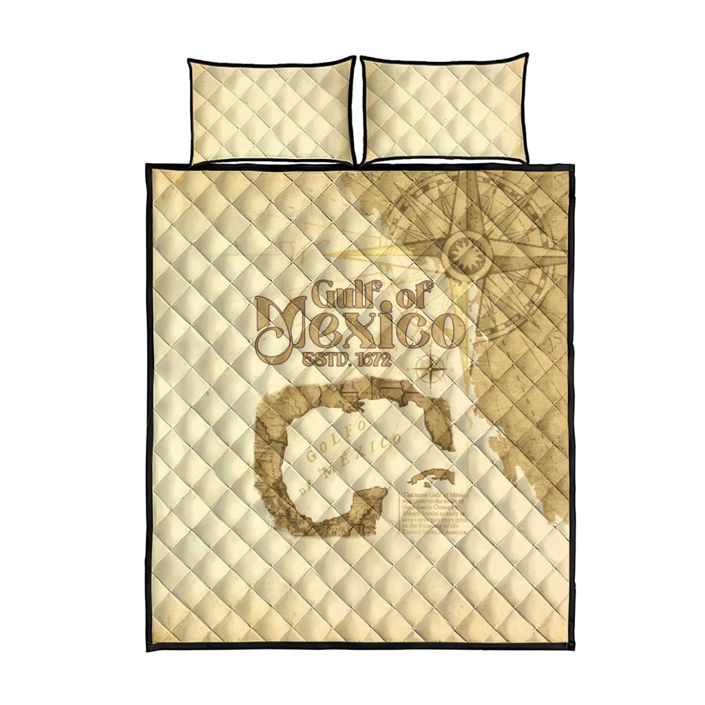 Gulf Of Mexico Estd 1672 Quilt Bed Set Vintage Style