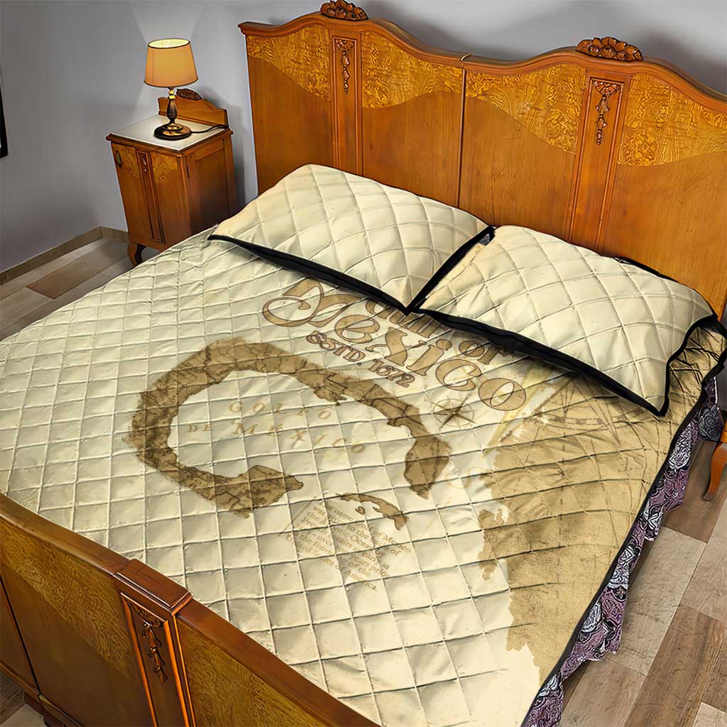 Gulf Of Mexico Estd 1672 Quilt Bed Set Vintage Style