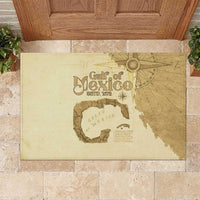 Gulf Of Mexico Estd 1672 Rubber Doormat Vintage Style