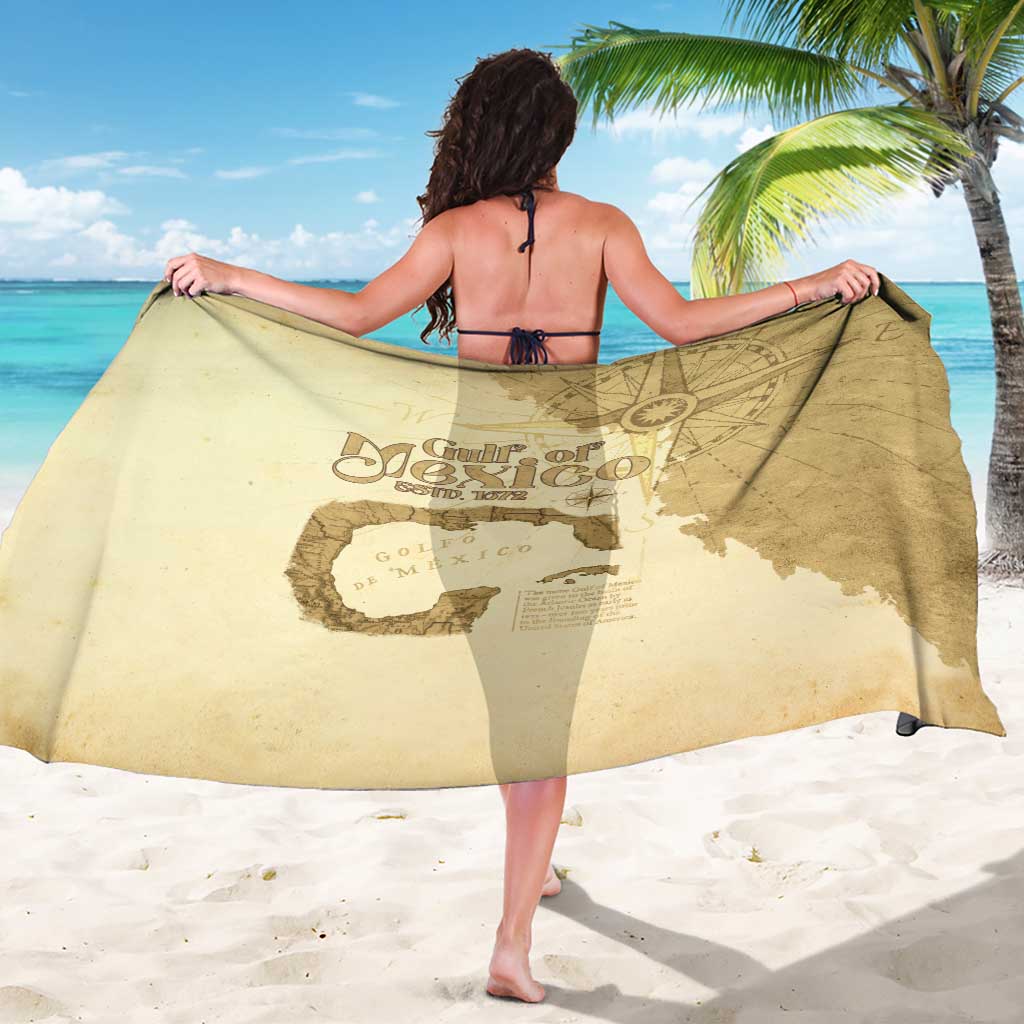 Gulf Of Mexico Estd 1672 Sarong Vintage Style