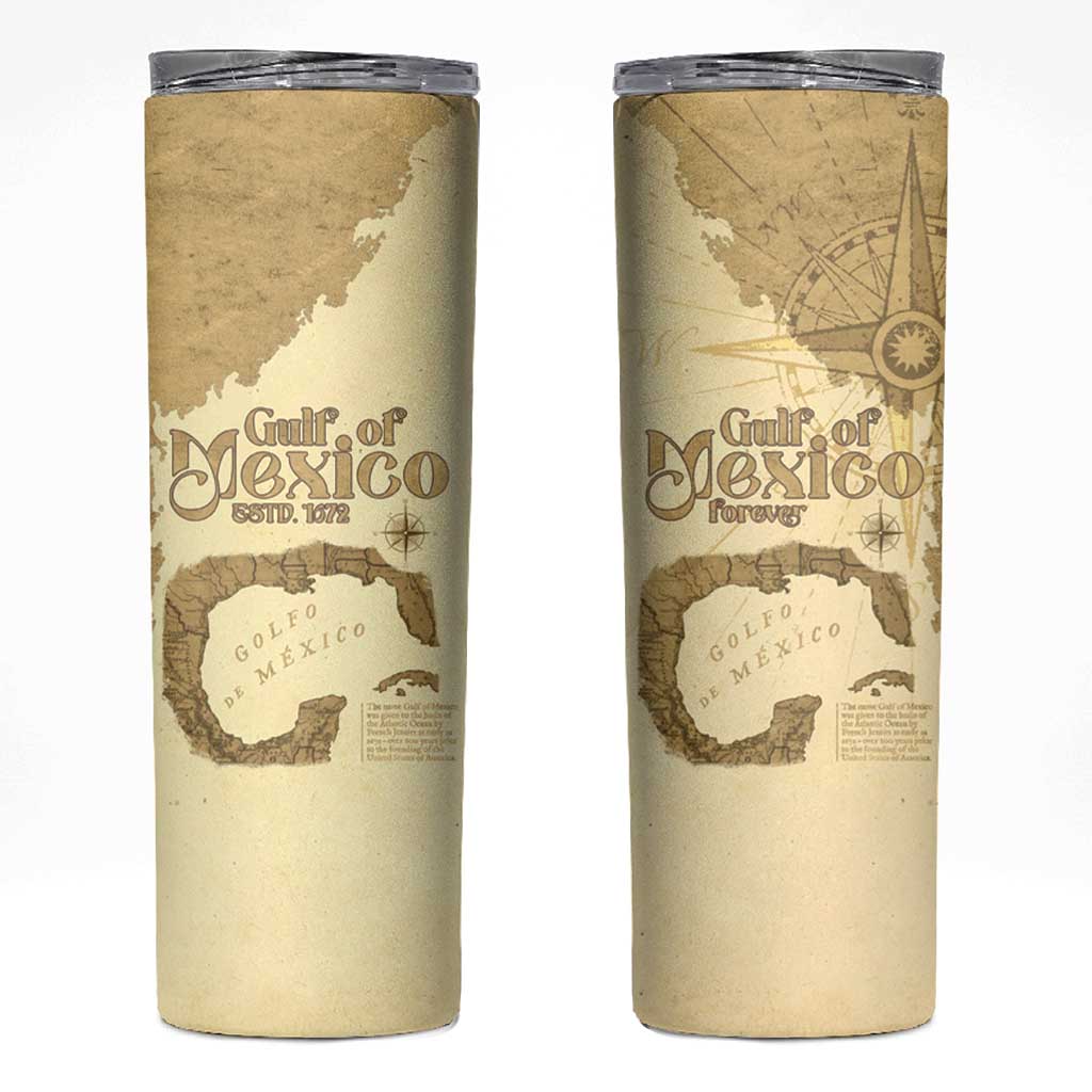Gulf Of Mexico Estd 1672 Skinny Tumbler Vintage Style