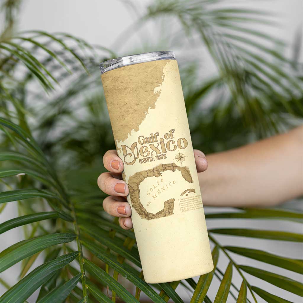 Gulf Of Mexico Estd 1672 Skinny Tumbler Vintage Style