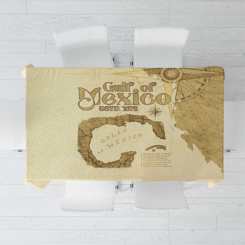 Gulf Of Mexico Estd 1672 Tablecloth Vintage Style