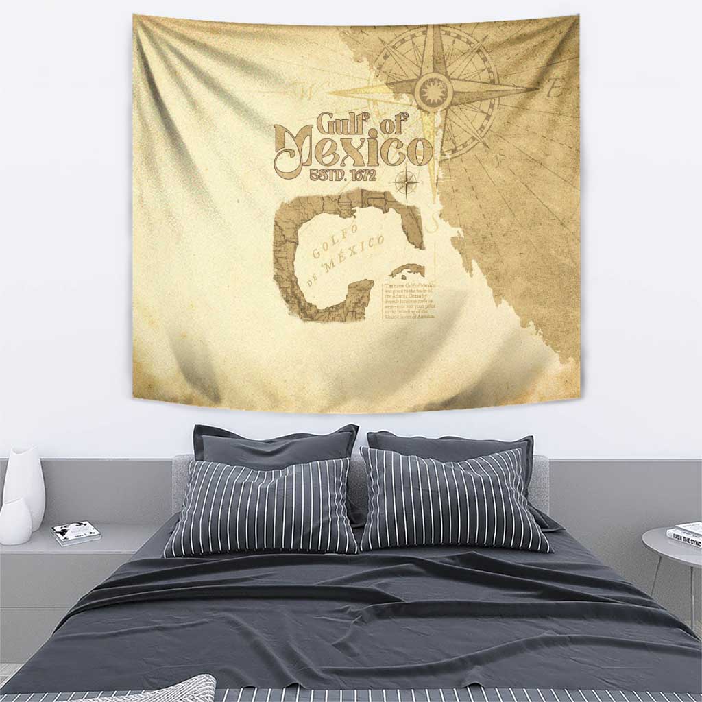 Gulf Of Mexico Estd 1672 Tapestry Vintage Style