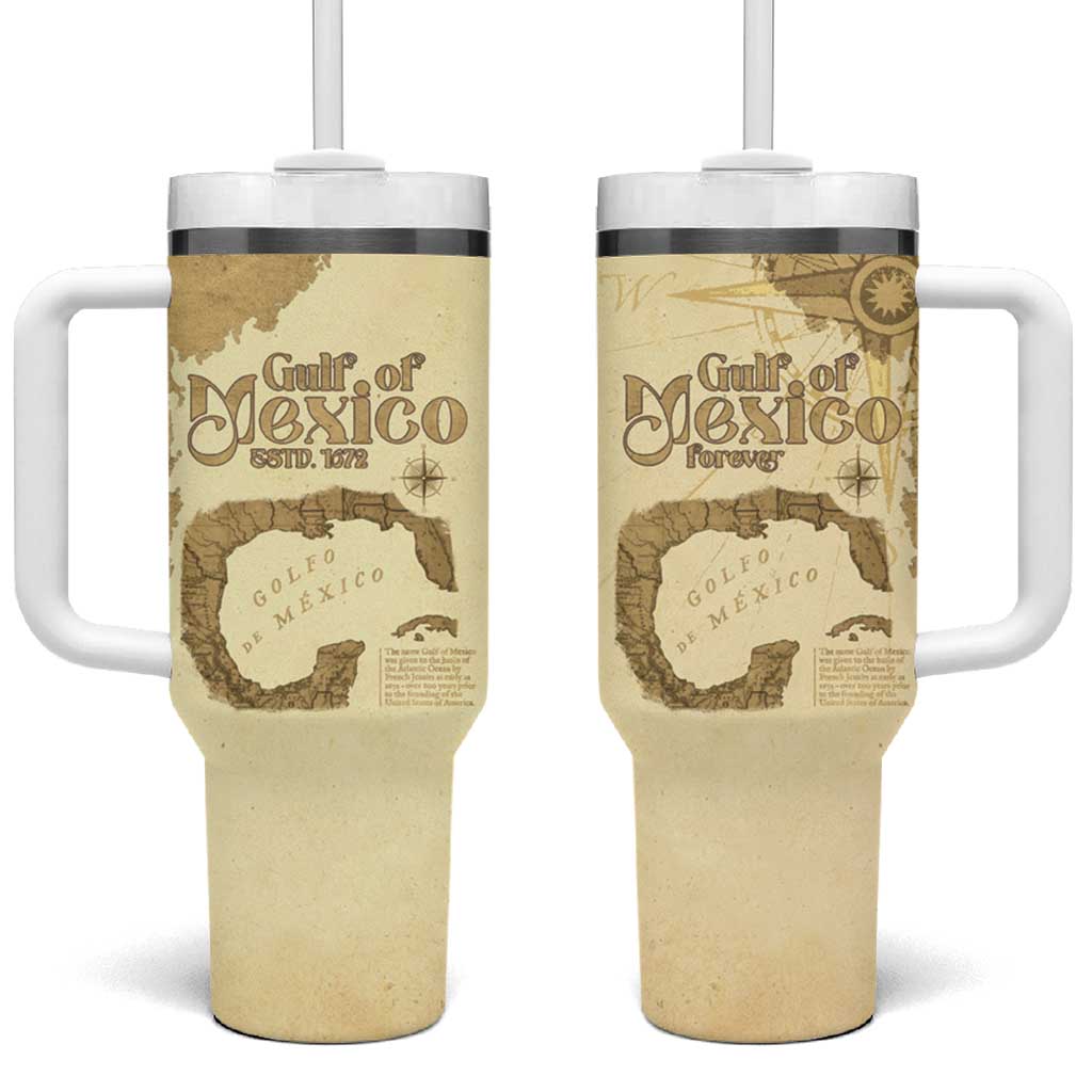 Gulf Of Mexico Estd 1672 Tumbler With Handle Vintage Style